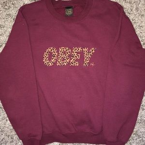 Obey maroon crew neck